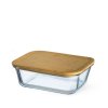 Simax skleneny zásobník na potraviny z varneho skla s bambusovým víkem s tesnenim 0,85 l