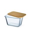 Simax skleneny zásobník na potraviny z varneho skla s bambusovým víkem s tesnenim 1,35 l