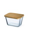 Simax skleneny zásobník na potraviny z varneho skla s bambusovým víkem s tesnenim 1,35 l