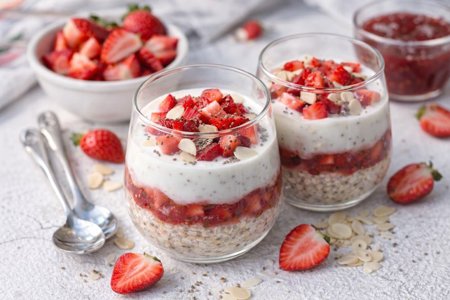 Zdravá ovesná kaše s chia semínky