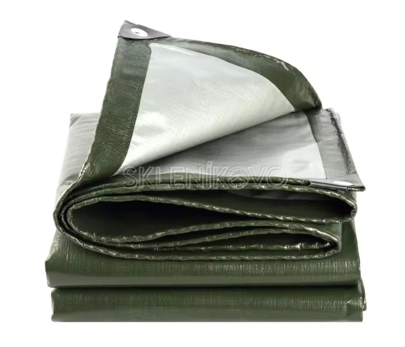 Krycia plachta 4x6m (130g/m2) zeleno – strieborná