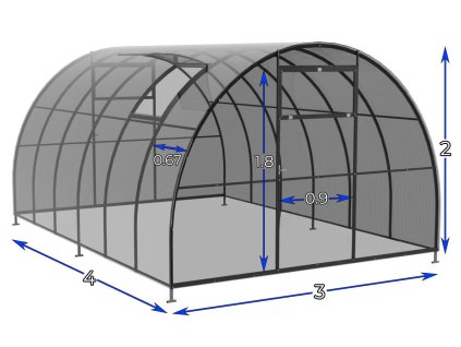 Polykarbonátový skleník PROFI 3m