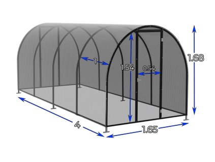 Polykarbonátový skleník TUNEL 1,65 m rozmery