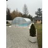 Zastrešenie bazéna MAXIAGRO 4x12m polykarbonát 6mm pohľad zvonku