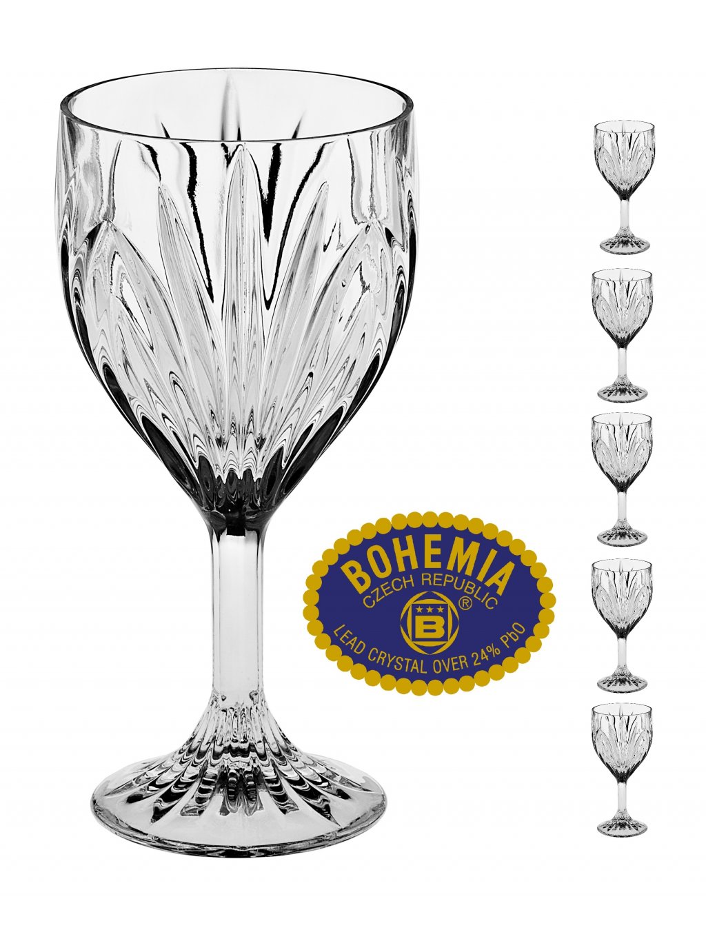 Křišťálové sklenice na víno 290ml  Bohemia Crystal, 6ks