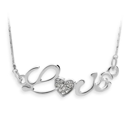 J61300447CR  Náhrdelník Love s kameny Swarovski® Crystal