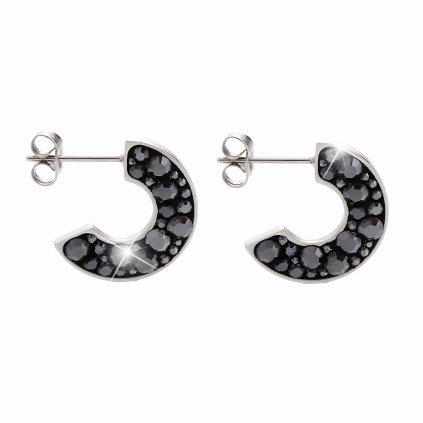 Ocelové náušnice Kaari Swarovski® Hematite 61400558jet