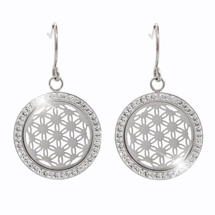 Ocelové náušnice Květ života Swarovski® Crystal 61400561cr