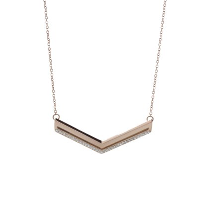 J61300458RG Ocelový náhrdelník Arrow s kameny Swarovski® Rose Gold