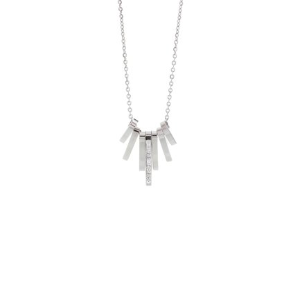 J61300462CR Ocelový náhrdelník Tyčinky s kameny Swarovski® Crystal