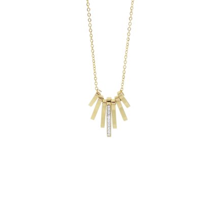 J61300462G Ocelový náhrdelník Tyčinky s kameny Swarovski® Gold
