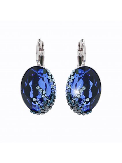 Náušnice Ovál s hvězdicí Swarovski® Dark Indigo 61401438am