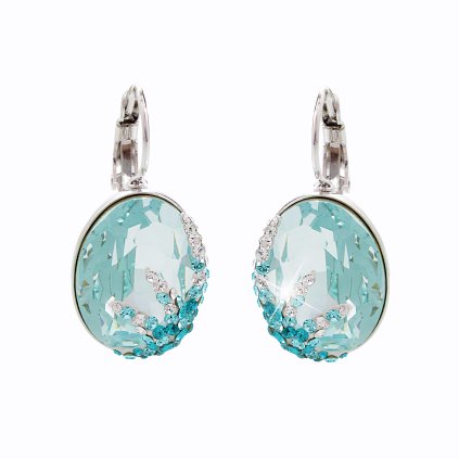 Náušnice Ovál s hvězdicí Swarovski® Aquamarine 61401438aq