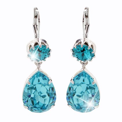 Náušnice Drop s kameny Swarovski® Aquamarine 61400465aq