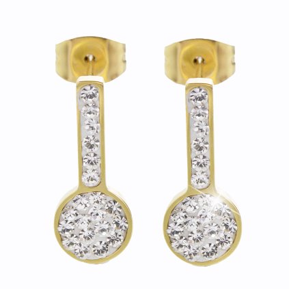 Ocelové náušnice Vara Swarovski® Gold Crystal 61400472g