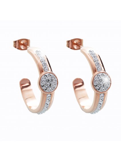  Ocelové náušnice Pallo Rose Gold Swarovski® Crystal 61400484rg (2)