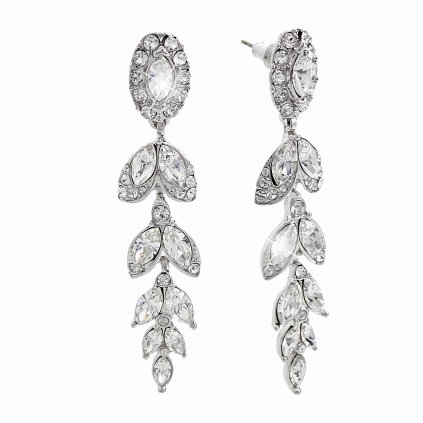 61400491cr Náušnice Lístečky Swarovski® Crystal