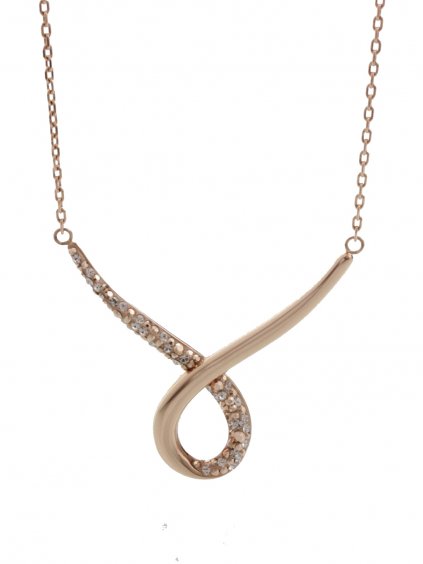 J61300470RGGOcelový náhrdelník Smyčka s kameny Swarovski® Rose gold gold