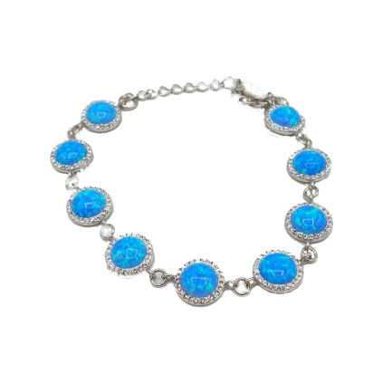 J92500025aq Stříbrný náramek Opálový Swarovski blue J92500025aq