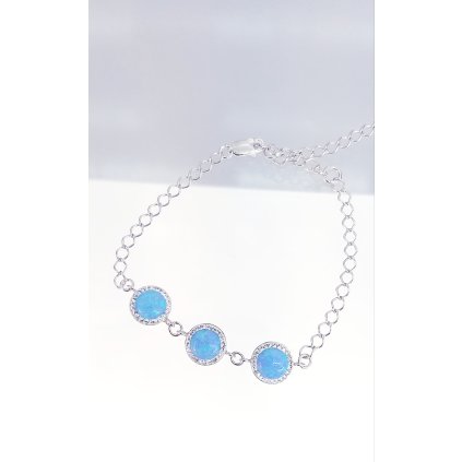 J92501025aqStříbrný náramek s Opálky Swarovski blue92500025aq
