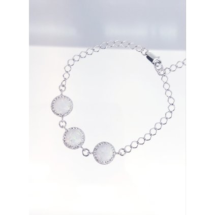 J92501025wh Stříbrný náramek s Opálky Swarovski white92501025