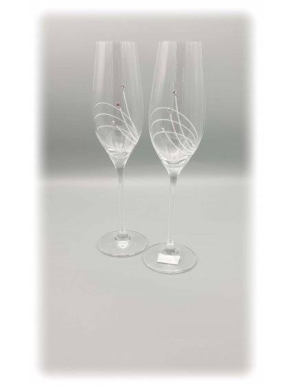 180055 Křišťálové skleničky s vlnkami a kamínky Swarovski® Crystal