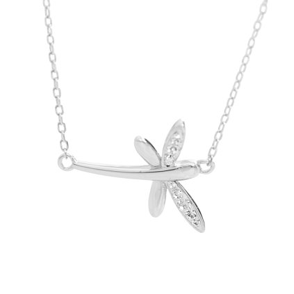 J92300396cr Stříbrný náhrdelník Vážka Swarovski