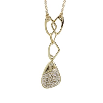 J61300474GG Ocelový náhrdelník Specific 3 s kameny Swarovski® Gold