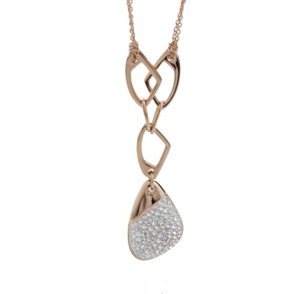 J61300474RG Ocelový náhrdelník Specific 3 s kameny Swarovski® Rose Gold