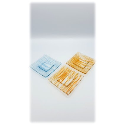 Svícen v různém dekoru modrá a oranžová