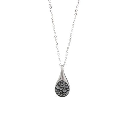 J61300476jet Ocelový náhrdelník Drop s kameny Swarovski® Jet Mix