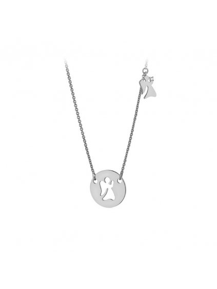 Stříbrný náhrdelník Dva Andílci se zirkonemSVLN0172XH2BI45