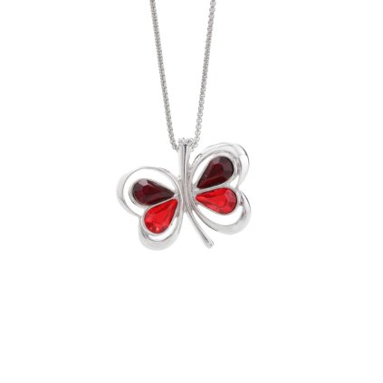J61300485SI Náhrdelník Motýl s kameny Swarovski® Siam