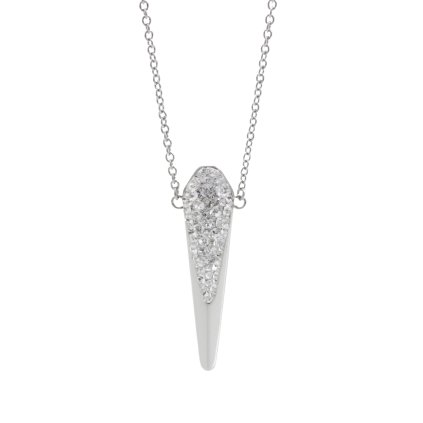 J61300488cr Ocelový náhrdelník se Swarovski® kameny Dlouhá špička