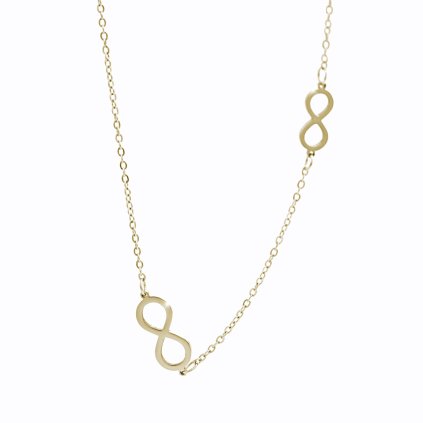 j61300902gOcelový náhrdelník Nekonečna gold