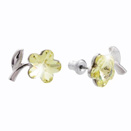J61400264cit Náušnice s kameny Swarovski® Kytičky citrín