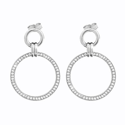 j61400915crOcelové náušnice Dva kruhy swarovski