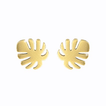 J61400874gOcelové náušnice List květiny gold