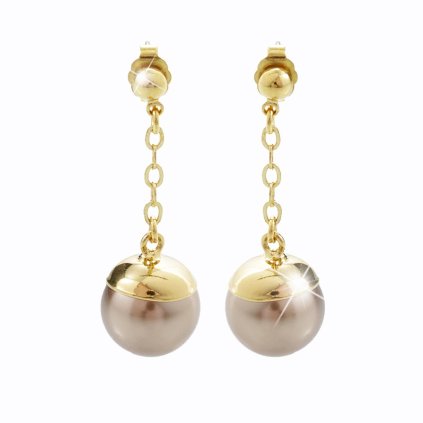 J61400290gold Náušnice s kameny Swarovski® Perle s kloboučkem gold g