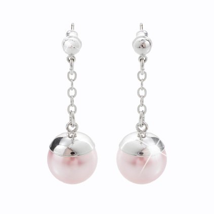 J61400290ro Náušnice s kameny Swarovski® Perle s kloboučkem rosa