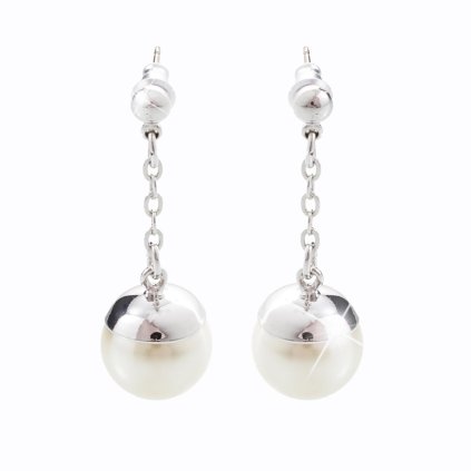 J61400290wh Náušnice s kameny Swarovski® Perle s kloboučkem crystal