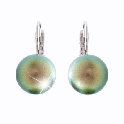 J61400291green Náušnice s kameny Swarovski® Perle klapka green