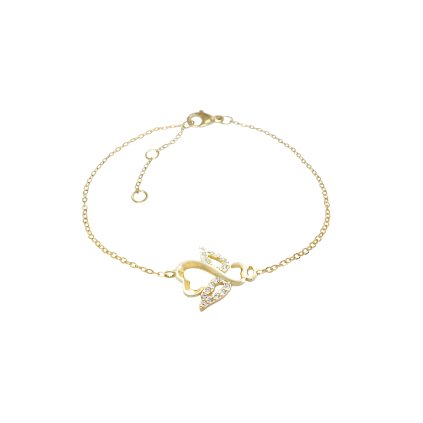 J92500406g Stříbrný náramek Andílek Swarovski gold