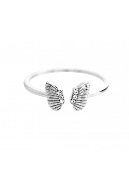 J92700393crStříbrný prsten Křídla motýlí crystal
