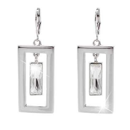 J61400382cr Náušnice s kameny Swarovski® Krystal v obdelníku