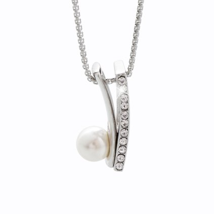J61300277cr Náhrdelník s kameny Swarovski®  a perlou