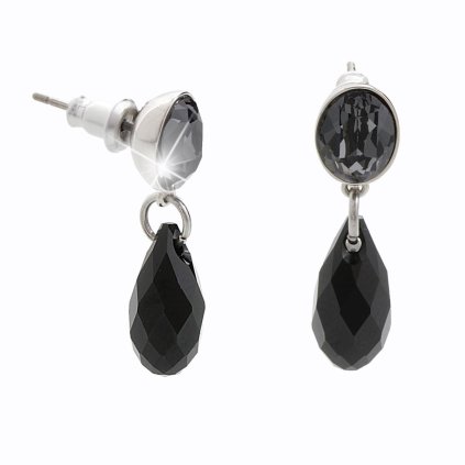 J61400387jet Náušnice s kameny Swarovski® Kapičky black
