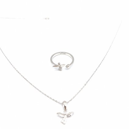 J92700435cr Stříbrný prsten Andílci mini se zirkonyJ92700435cr