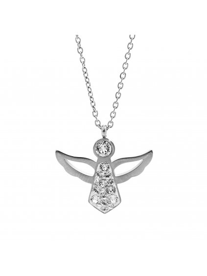 J61310010crOcelový náhrdelník Andílek I s kameny swarovski crystal