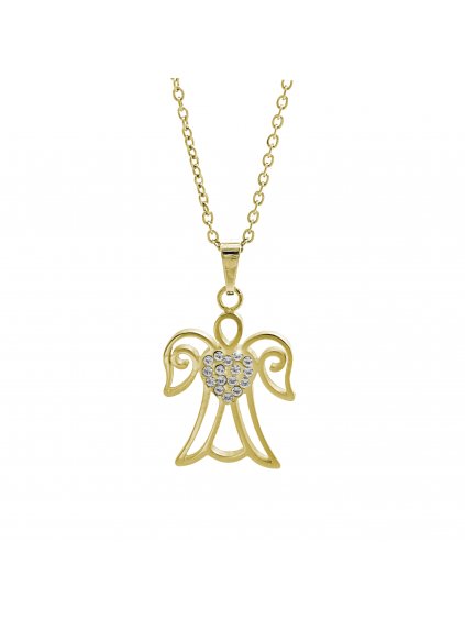 J61310011g crOcelový náhrdelník Andílek II s kameny swarovski gold